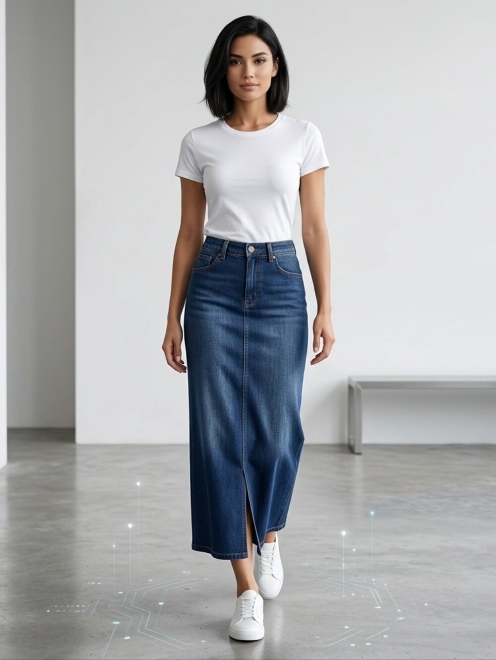 d.jeans Dark Wash High Rise Denim Maxi Skirt Size 8